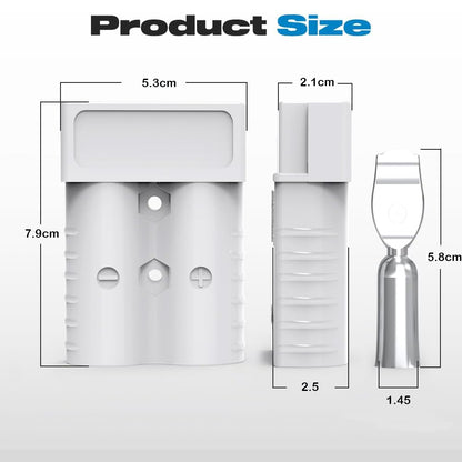 2 x 175A Grey 2 Pin Style Anderson Style Sockets Plug 175 Amp for RV Truck Winch