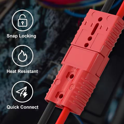 4 x 175A Red Anderson Style Sockets Plugs 175 Amp Kit with Cover and Entry Boot