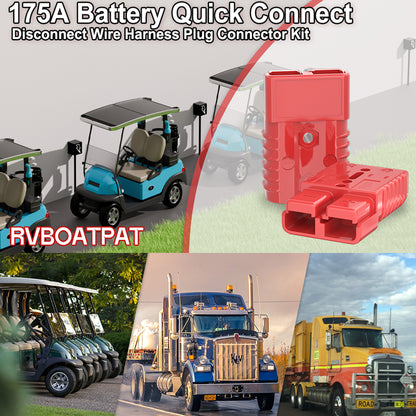 4 x 175A Red Anderson Style Sockets Plugs 175 Amp Kit with Cover and Entry Boot