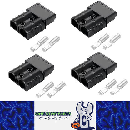 4 x 175A Black Anderson Socket Plug 2 Pin 175Amp Connector RV Truck Winch Marine