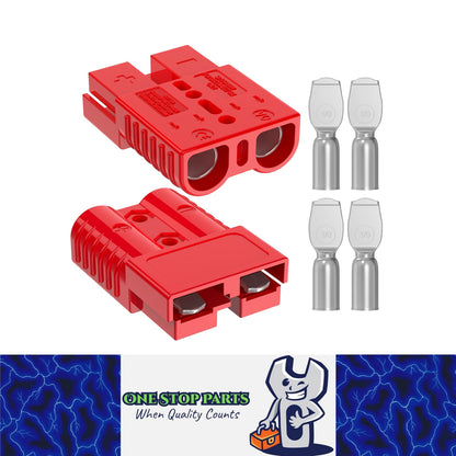 2 x 175A Red Anderson Socket Plug 2 Pin 120Amp Connector RV Truck Winch Marine