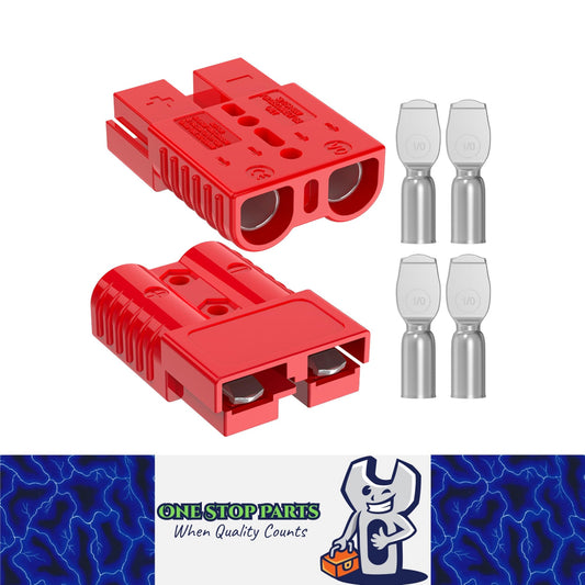 2 x 175A Red Anderson Socket Plug 2 Pin 120Amp Connector RV Truck Winch Marine