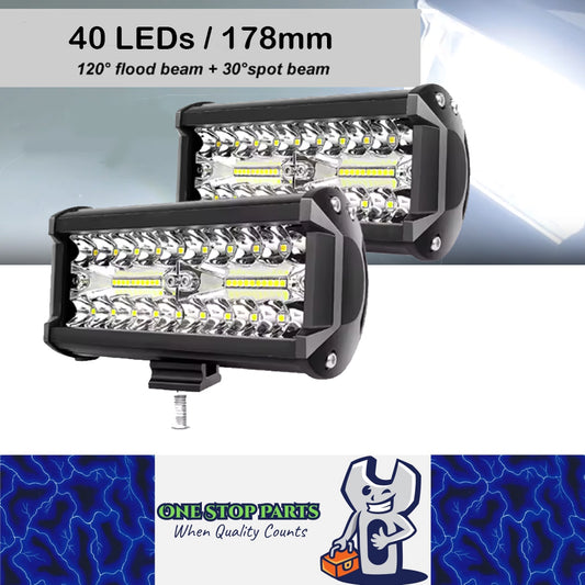 2pcs LED Light Bar 40LEDs 178mm Flood Beam Spot Beam Combine LED Work Light Bar