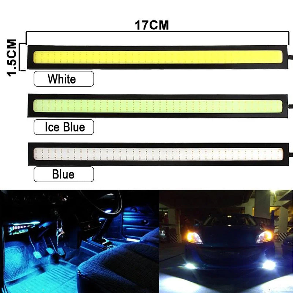 10 x 17CM Blue LED DRL Daytime Running Light Decorative Aluminum 12V Strip Lamp