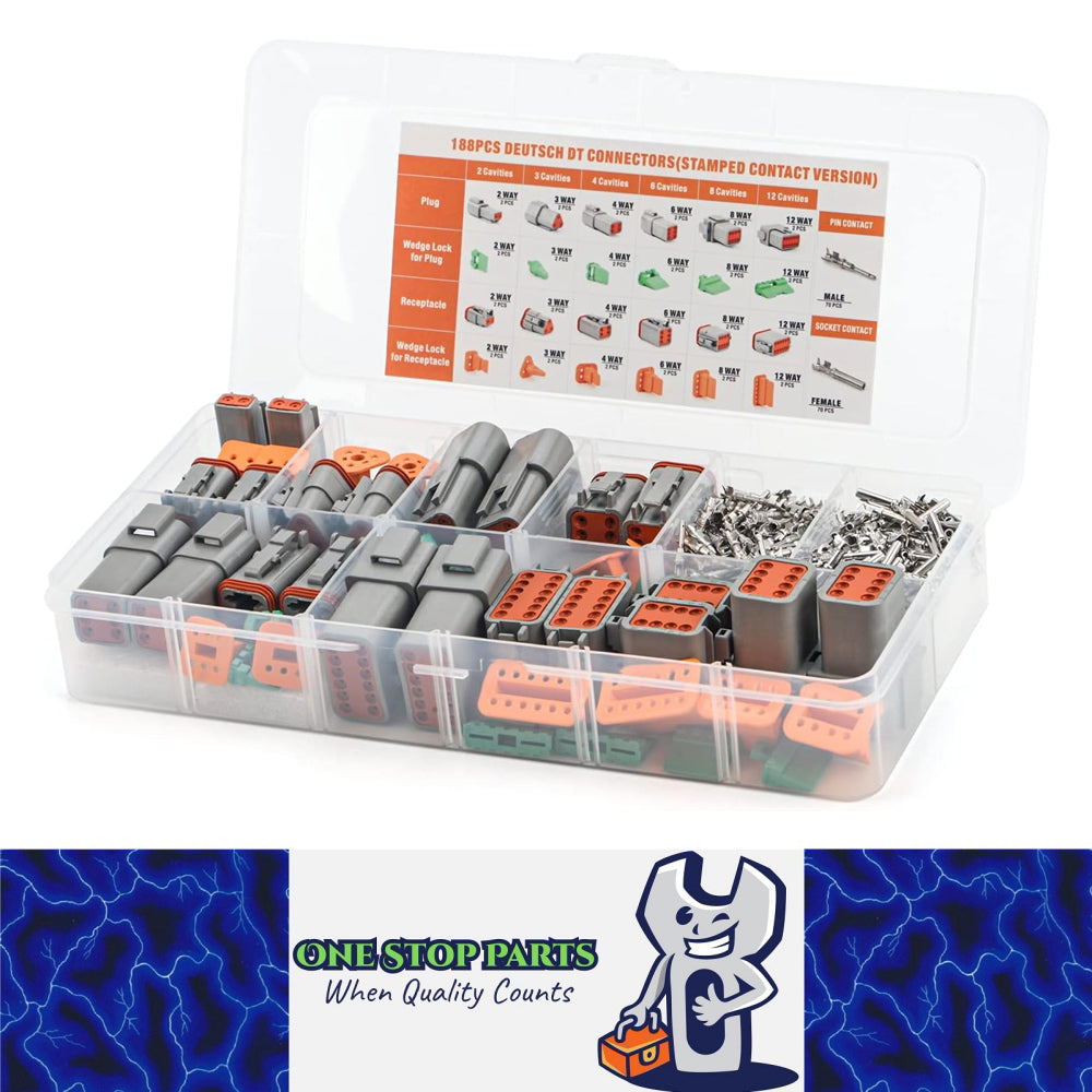188pcs Deutsch DT Series Connector Assortment 2/3/4/6/8/12 pin 2 Pair each