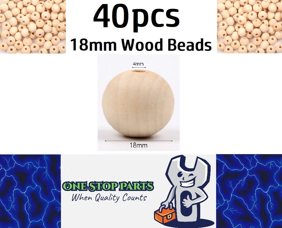 40 x 18mm Natural wood beads round DIY jewelry Handmade Accessories