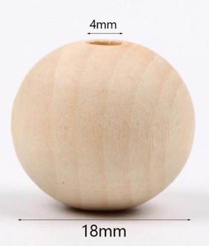 40 x 18mm Natural wood beads round DIY jewelry Handmade Accessories