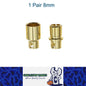 1 Pair 8mm Bullet Connectors Banana Plugs Male Female for RC Battery ESC Motor