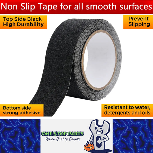 Non Slip Tape 25mm Wide x 5 Meter Roll Black Safety Anti Slip Non Skid Tape