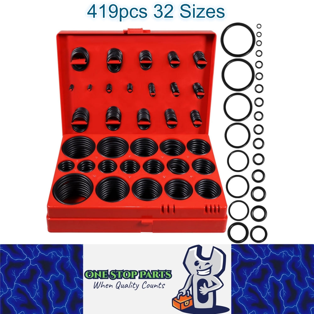 419pcs O Ring Kit Rubber Seals 32 Sizes O Rings Gaskets Sealing for Plumbing Car