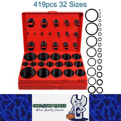 419pcs O Ring Kit Rubber Seals 32 Sizes O Rings Gaskets Sealing for Plumbing Car
