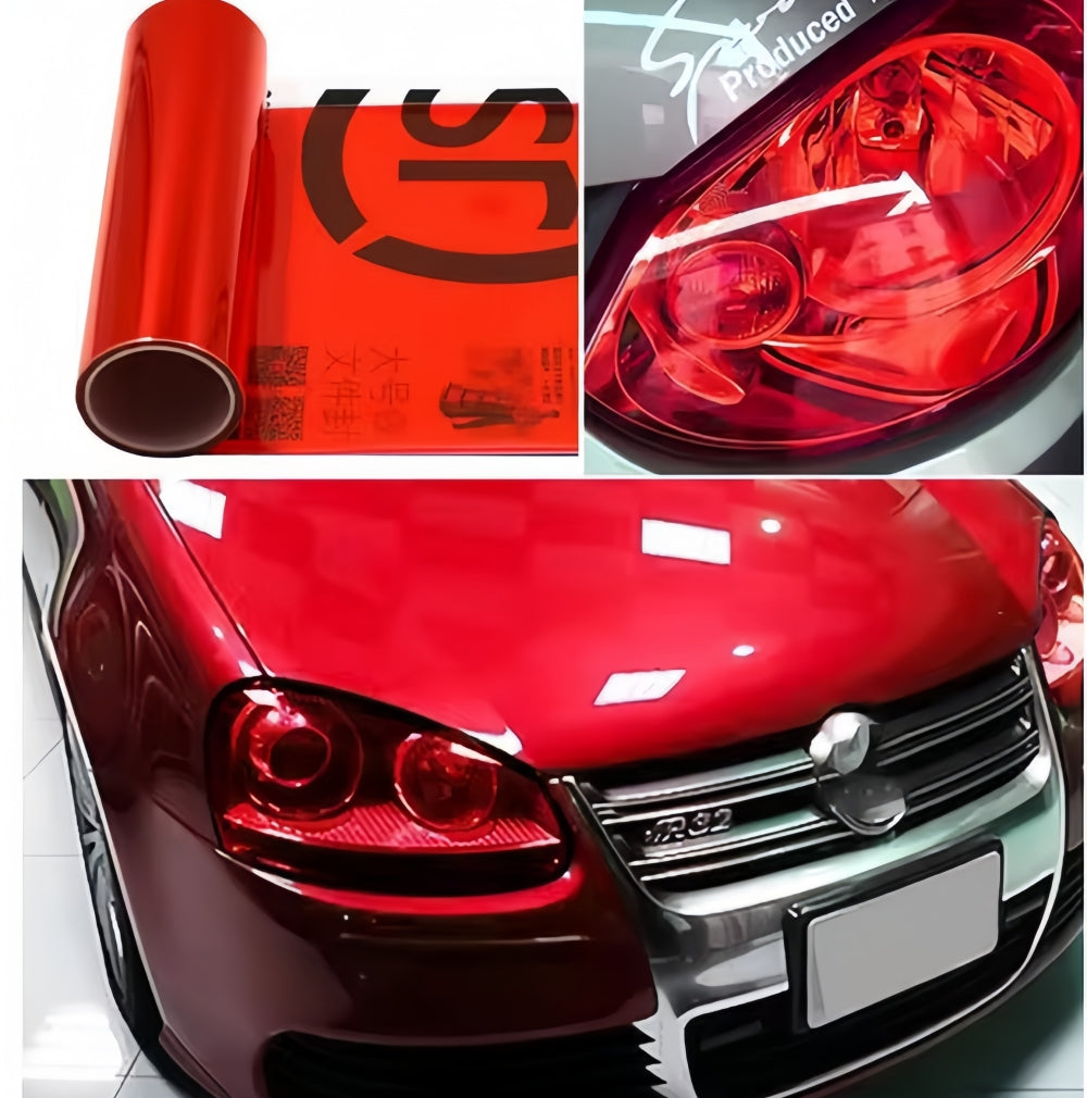Red PVC Tint Film Wrap for Headlights and Tail Lamps 30cm x 60cm Red Film