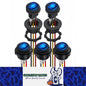 5x Blue LED Round Rocker Switch 3 Pin ON/OFF SPST 20mm with Wire Car Boat Marine