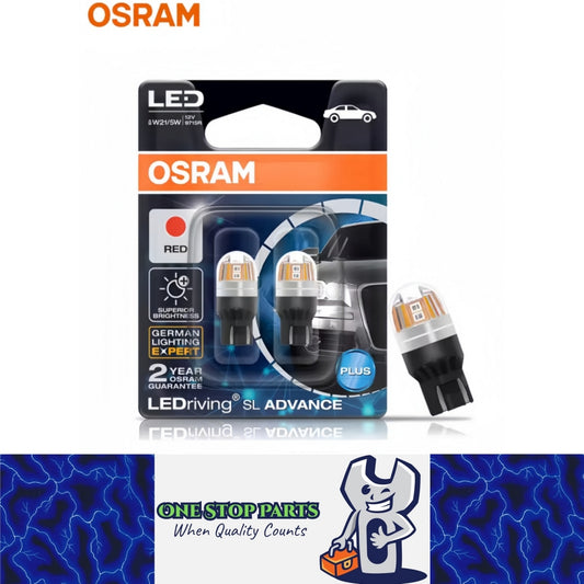 OSRAM T20 7443 Red LED Globes 12V W21/5W Osram 7443 Red LED Tail Signal Light