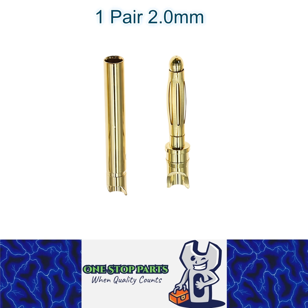 1 Pair 2mm Bullet Connectors Banana Plugs Male Female for RC Battery ESC Motor