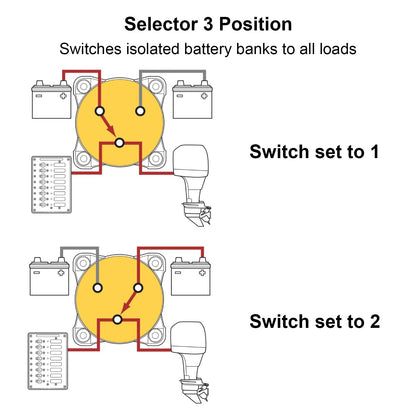 300A Battery Disconnect Switch 3 Position 1/2/Off 12-32V Car Boat Marine Switch