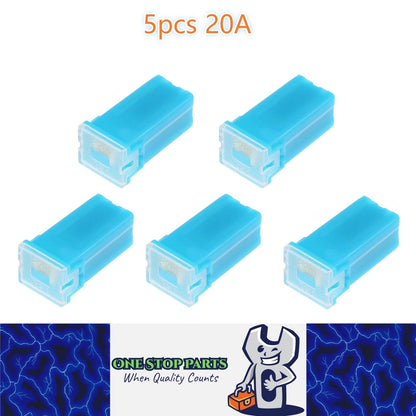 5 x 20Amp Light Blue Small Slow Blow Fuse Block 10mmx12mm x 27mm High 20A Fuse