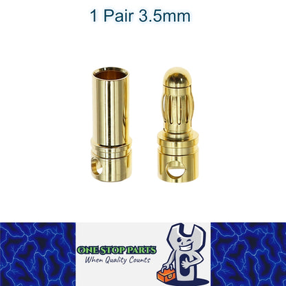 1 Pair 3.5mm Bullet Connectors Banana Plug Male Female for RC Battery ESC Motor