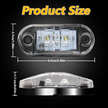 4 x White Front Marker Lamps ADR Compliant E Mark 12v/24v Multivolt (4pcs)