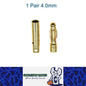1 Pair 4mm Bullet Connectors Banana Plugs Male Female for RC Battery ESC Motor