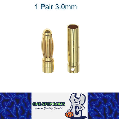 1 Pair 3mm Bullet Connectors Banana Plugs Male Female for RC Battery ESC Motor