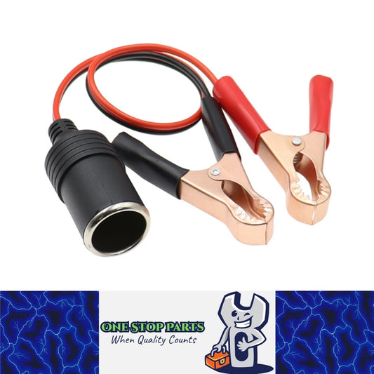 Female Car Cigarette Lighter Socket with 50A Battery Alligator Clip 30CM Cable