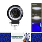 1 x 74mm Round LED Driving Light with High/Low Beam Halo Blue DRL 20W Work Light