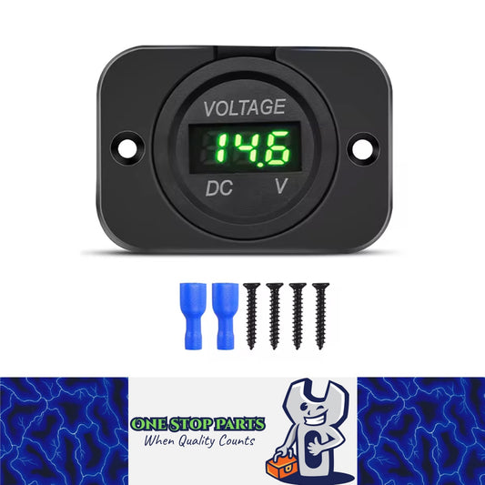 1 x Green LED Digital Voltmeter 12-24V Voltage Gauge Meter Panel Car Boat Marine
