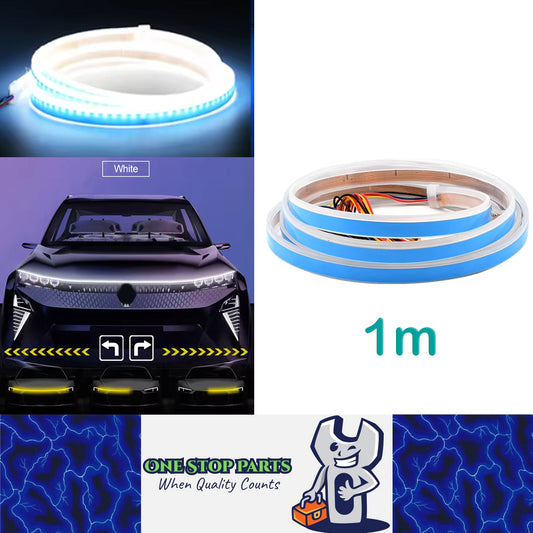 1m White LED Hood Strip Light Start Scan Dynamic DRL Yellow and Turn Signal Lamp