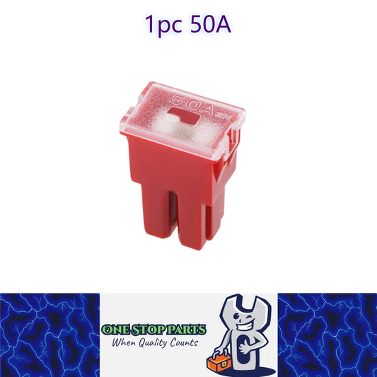 1 x 50Amp Red Medium Female Slow Blow Fuse Block 15mmx22mm x 32mm High 50A Fuse