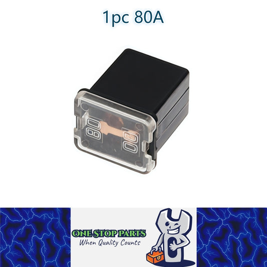 1 x 80Amp Black Mini Slow Blow Fuse Block 10mmx12mm x 16mm High 80A Fuse (1pc)