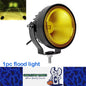 1 x Yellow LED Work Light 60W Round 98mm 12V-24V Flood Beam LED Flood Lamp
