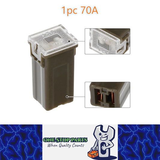 1 x 70Amp Light Black Small Slow Blow Fuse Block 10mmx12mm x 27mm High 70A Fuse