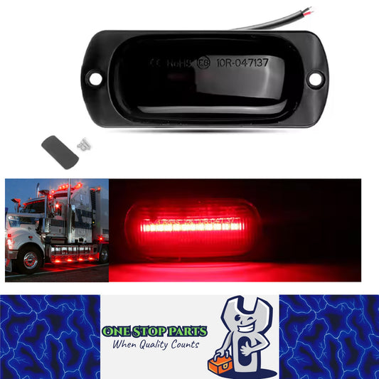 1 x Red LED Rear Marker Lamp 88x35mm 12V-24V 12LEDs Rear Marker Light