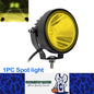 1 x Yellow LED Work Light Round Lamp 60W 98mm 12V-24V Spot Beam LED Spotlight