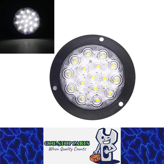 1 x White LED Rear Light Round 136mm 12-24V Reverse Lamp Tail Lamp Trailer Truck