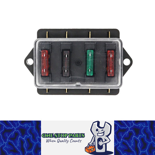 1 x 4 Standard Blade Fuse Holder Individual in and Out Circuits for Caravan 4wd