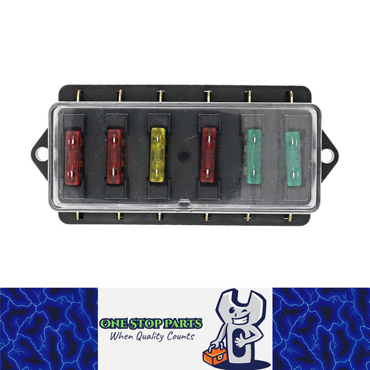 1 x 6 Standard Blade Fuse Holder Individual in and Out Circuits for Caravan 4wd
