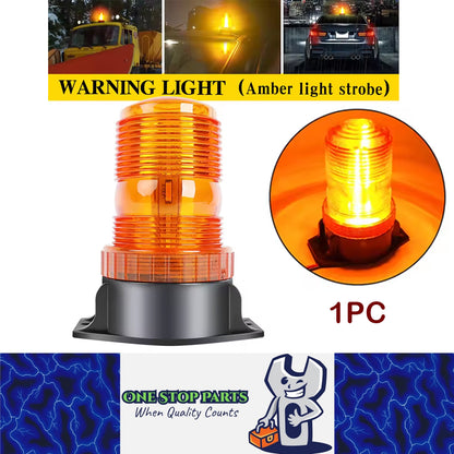 1x Amber LED Emergency Strobe Light 100x130mm Roof Flashing Beacon Warning Light