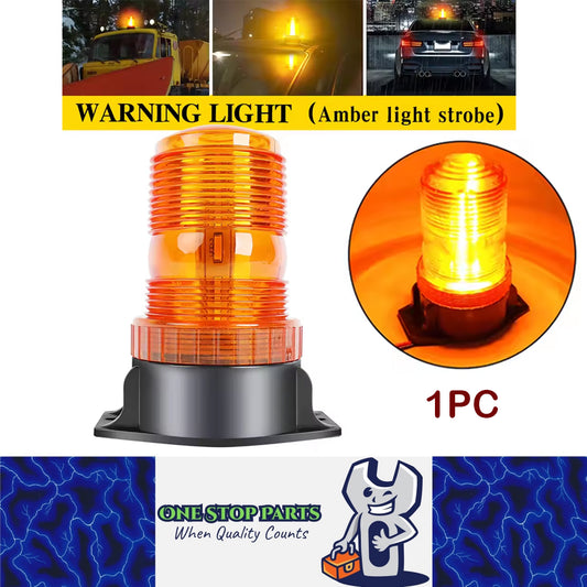 1x Amber LED Emergency Strobe Light 100x130mm Roof Flashing Beacon Warning Light