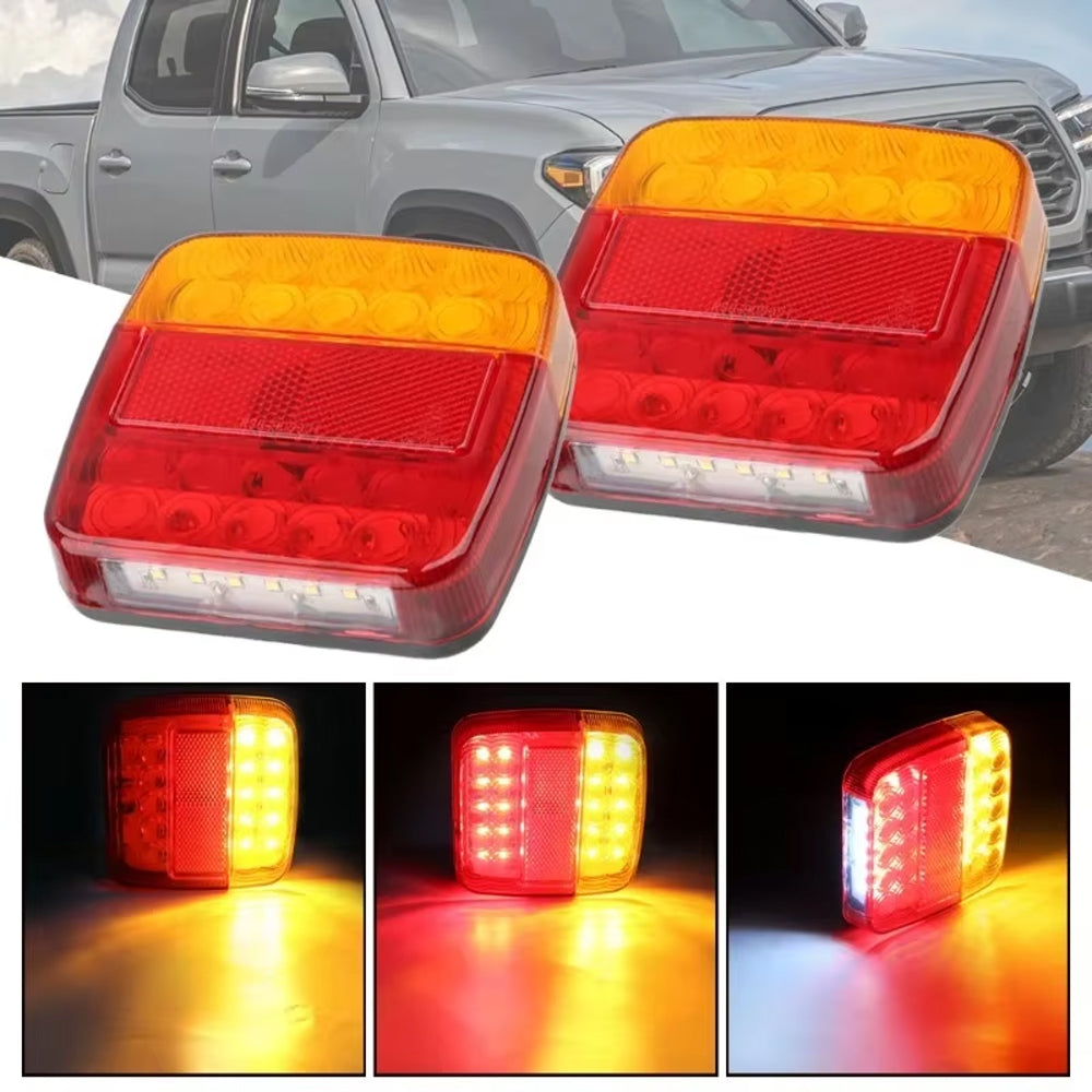 2x 12V LED Trailer Light Stop Tail Indicator Number Plate Light Combo Truck Lamp
