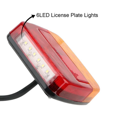 2x 12V LED Trailer Light Stop Tail Indicator Number Plate Light Combo Truck Lamp