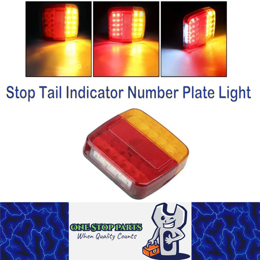1x 12V LED Trailer Light Stop Tail Indicator Number Plate Light Combo Truck Lamp