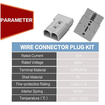 1 x 50Amp Anderson Plug With 50cm 10AWG 6mm² Cable 50A Anderson Connector Cable