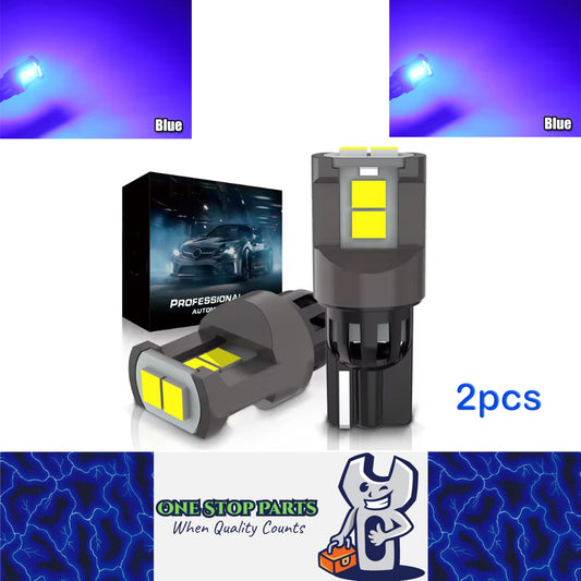 2pcs T10 Blue Ultra Bright 6SMD 3080 Canbus LED Bulbs 194 W5W T10 LED Globes