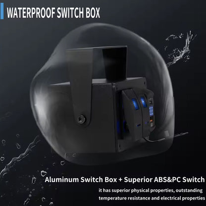 2 Gang Rocker Switch Panel Rotate Box with PD + QC3.0 USB Outlet and Voltmeter