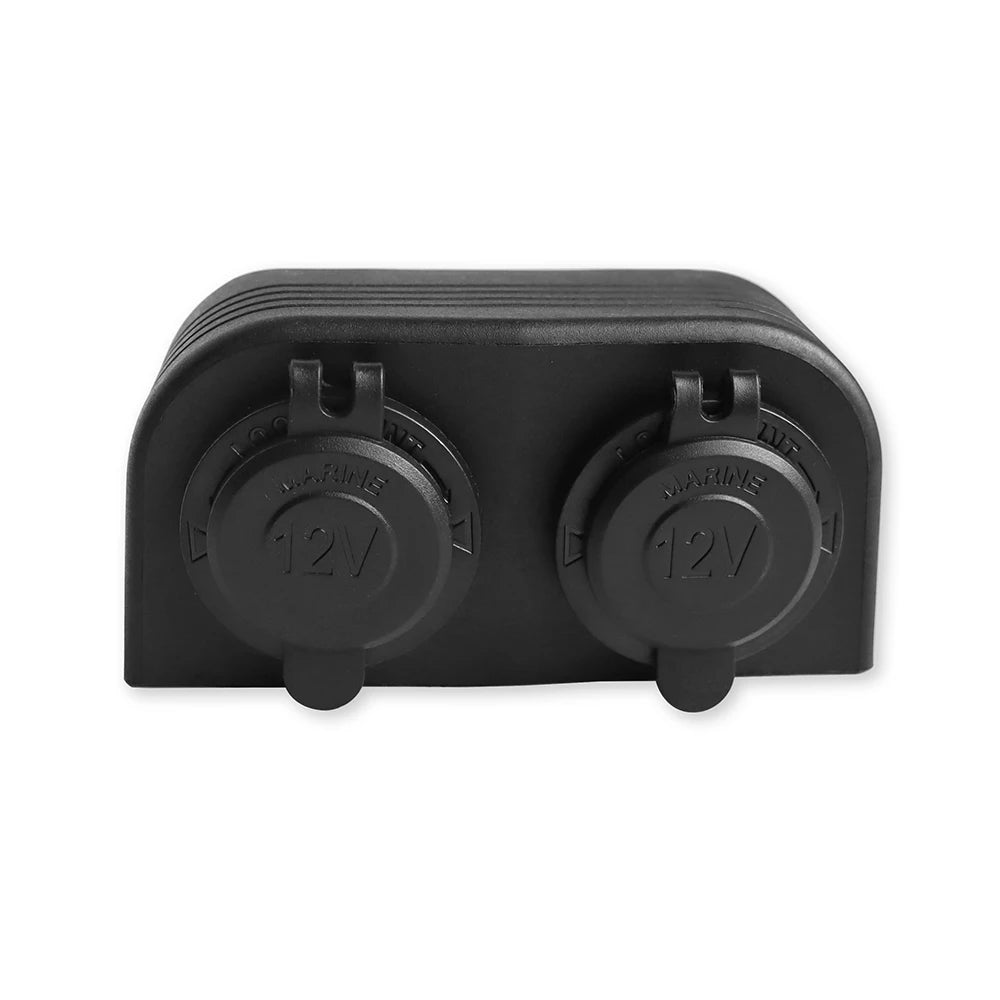 2 Hole 12/24V Dual Outlet Car Cigarette Lighter Socket Tent Panel Car Boat RV