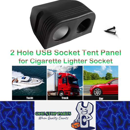 2 Holes USB Socket Tent Panel USB Outlet Tent Panel for Cigarette Lighter Socket