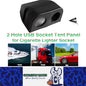 2 Holes USB Socket Tent Panel USB Outlet Tent Panel for Cigarette Lighter Socket