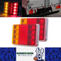 2 x 12V LED Trailer Lamp 8 LED Rear Light Stop Tail Indicator Truck Tail Lights
